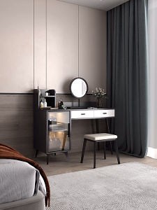 [Hot Item] Modern Cheap Bedroom Furniture Vanity Mirrored Dressing Table with Drawers