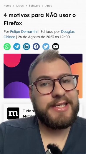 8.3K views · 118 reactions | 4 motivos para não usar navegador Firefox | Buscaatec | Facebook
