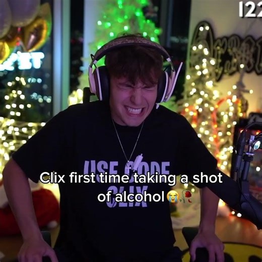 Clix first time taking a shot of alcohol 😭(🥀)