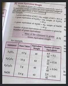 [B] Gram Equivalent WeightThe mass in grams of a substance num... | Filo