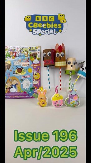 CBeebies special magazine, issue 196, Apr/2025 Springtime Art, with 3 cute animals paint & play 🐣🐏