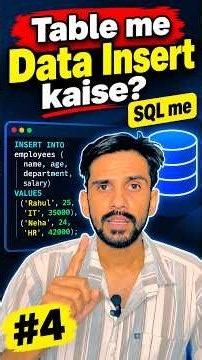 How to Insert Data into a Table? | INSERT INTO in SQL | SQL Shorts #youtubeshorts #datascience