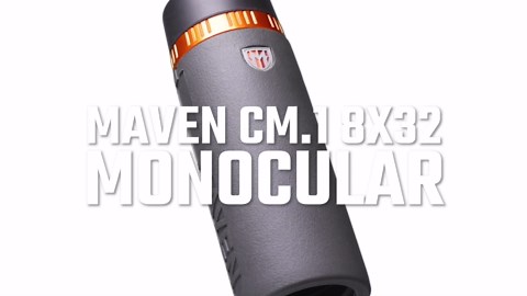 Maven CM.1 8x32mm Monocular | Compact, Waterproof, 8X Magnification, Fully Multi-Coated Optics, Grey/Orange Design, Lightweight & Portable for Hiking, Birdwatching & Outdoor Use