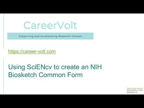 2026 01 14 NIH Biosketch Common Forms