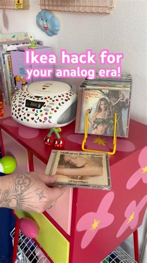 Perfect Ikea hack for your analog cd collection! 💿🩷 #ikeahack #cdrack #analog #analogera