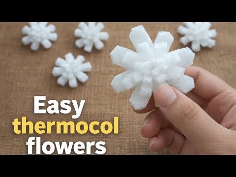 Easy flower making using thermocol | flower making tutorial