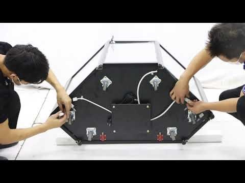 How to Assemble Black Glass Display Corner Counter with LED Strip Lighting