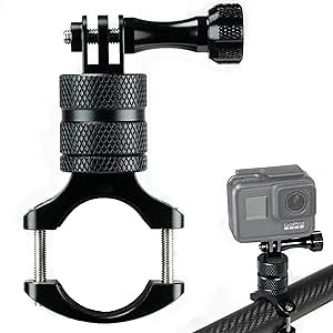 Handlebar Bike Mount with 360 Swivel for GoPro11/10/9/MAX, insta360 GO2/GO 3, X3/X2/RS/R – 100% CNC Aluminum, 22-34mm Adjustable Clamp Works With Most Mountain Bikes