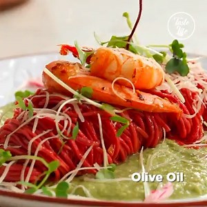 Beet Pasta with Parmesan Broccoli Sauce | Amazing Chef