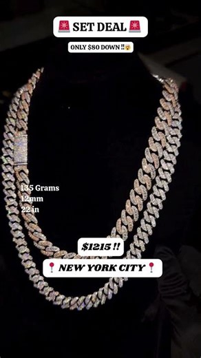 12MM 22 Inch Cuban Chain I Fully Iced Diamond Cuban Link Chain