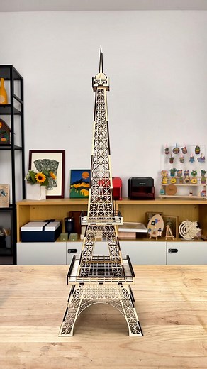 221K views · 1.8K reactions | Laser-Cut Eiffel Tower – Made with DIY...