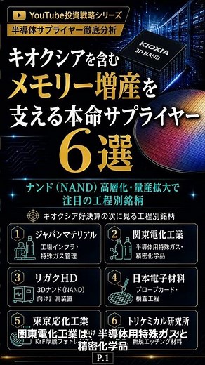 キオクシア好決算の次に見る6銘柄｜メモリー増産を支える本命サプライヤーを徹底解説