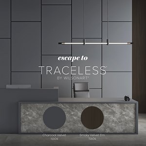 Deep, dark, mysterious, and dramatic. Ultra-matte, ultra-luxe charcoal and black tones like Charcoal Velvet infuse a space that draws you in, inviting you to leave it all behind. Discover why matte matters — explore all of the TRACELESS designs. https://bit.ly/43vGB0s #wilsonart #traceless #interiordesign Designs featured: Charcoal Velvet 15504, Smoky Velvet Elm 15604 | Wilsonart