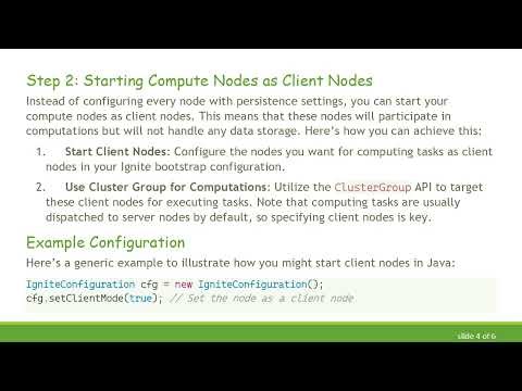 How to Configure Ignite Nodes for Computing Tasks Without Data Storage