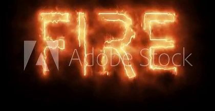 Fire text effect 4k animation. A burning text effect with a transparent video template