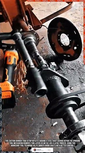 How Does This Rotating Grinder Tool Turn Steel Like a Lathe?