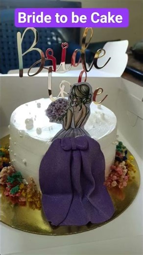 Beautiful Bride To Be Cake Design 💜 | Simple & Elegant Cake Decoration