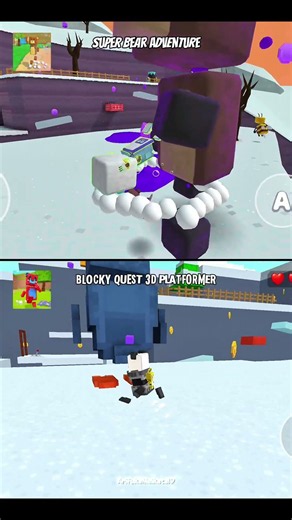 Super Bear VS Blocky Quest 🤔 #superbearadventure