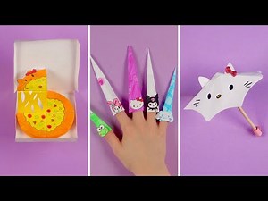HELLO KITTY ART & CRAFT COMPILATION - PIZZA, CLAWS & UMBRELLA | craft / gift idea / how to make