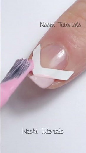 Pastel Pink and Nail Caviar Chevron French Manicure Nail Art Tutorial #shorts