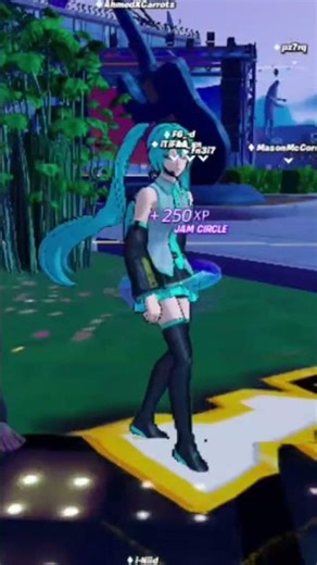 miku doing emote in jam stage...