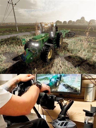 Farming Simulator John Deere 7810 Steering Wheel Manual Gearbox Thrustmaster Farmstick #dkgc #fs22