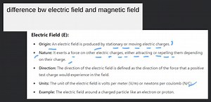 difference bw electric field and  magnetic field... | Filo