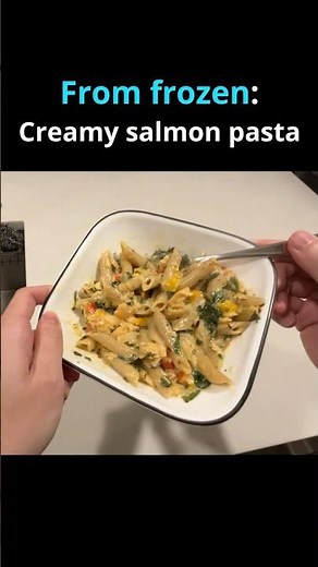 Creamy salmon pasta from frozen