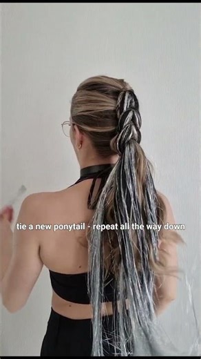 RAVE easy BRAIDED hairstyle 🎵 #hairstyle #hairtutorial #hairtok #braids #spacebuns #updo #spacebuns