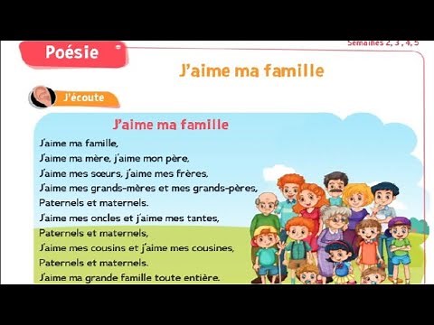 poésie : j'aime ma famille / unité 1 : la famille / trésor des mots / cp
