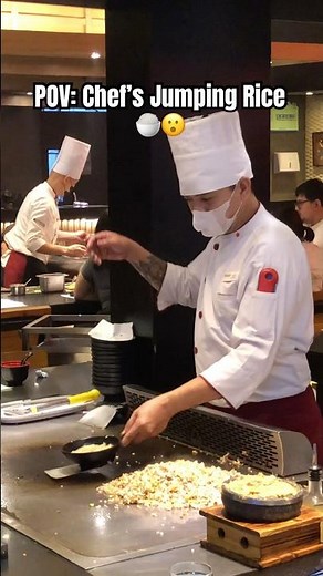 Chefs Jumping Rice tricks #eggtricks #hibachi #teppanyaki #livecooking