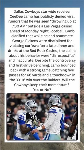 CeeDee Lamb Denies Vegas Casino Rumors After Dallas Cowboys Benching Drama 🎲🏈