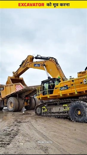 How Excavators Are Safely Moved Using a Two-Wheel Trolley | Smart Construction Method