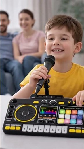 Children DJ Mixer Musical Toy Set – Interactive Light Up Music Keyboard Toy for Party Fun