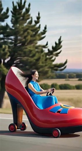 Red High-Heel Car Ride 🚗👠 | Whimsical Dream Stylish Streets Ahead #Fashion #CarRide #DreamVibes