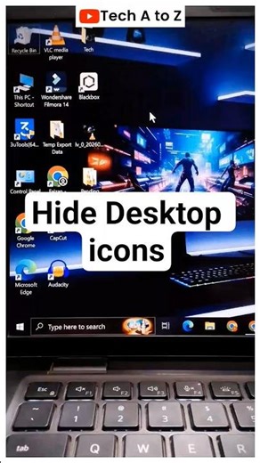 Hide Desktop icons pc/laptop #windows #desktop #techatoz