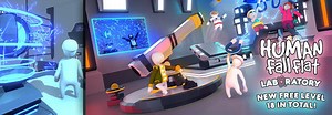 新ステージ無料追加『Human: Fall Flat』近未来な研究所がテーマのマップ「Laboratory」クリア感想付紹介、ふにゃふにゃアクション