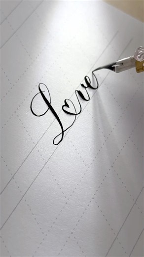 How to write Love in cursive. Copperplate Calligraphy