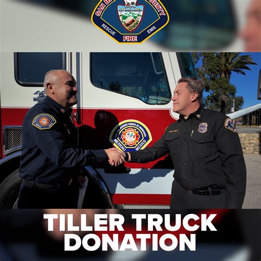 San Bernardino County Fire on Instagram: "Over the years, many fire departments in Southern California, including ours, have donated equipment and apparatus to Mexico. This has strengthened cross border relationships and has enhanced public safety on both sides of the border. Earlier this year, we had a unique opportunity to continue that tradition by donating a Tiller truck (hook & ladder) to the City of Mexicali, Mexico. This donation builds on years of collaboration with the City of Fontana, 