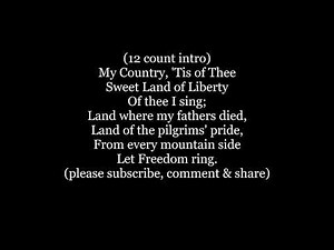 AMERICA Karaoke My Country ‘Tis of Thee instrumental backing track trax Lyrics Words patriotic USA