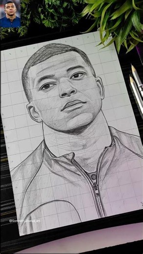 How To Draw Kylian Mbappé ⚽🔥, Kylian Mbappe Drawing #shorts #football #mbappe #fifaworldcup #drawing