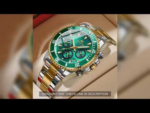 Multifunctional Mens Quartz Watch Luxury Water Night Glow Business Style Diver Series Stainless Stee