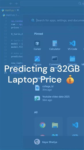 Predict the Future with AI! 🤖📈 (Day 61) #shorts #python #machinelearning #ai #scikitlearn