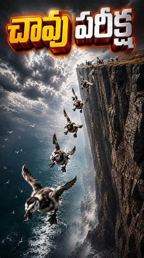 చావు పరీక్ష | Arctic Geese Chicks Jump Off Cliff to Survive #facts #animalfacts #virinchifacts