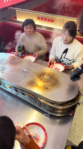 Not by the sea, eating all kinds of seafood