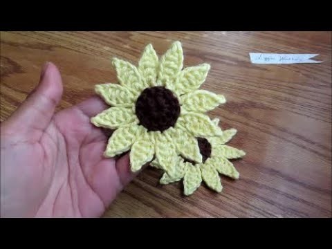 Easy Crochet Small Sunflower Applique