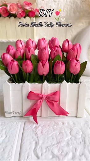 Handmade crafts | Diy Pista shells Tulip flower . . Credit @rimpis_crafts . #handcrafted #handmadewithlove #handmade #diycrafts #dıy #giftforher #giftideas... | Instagram