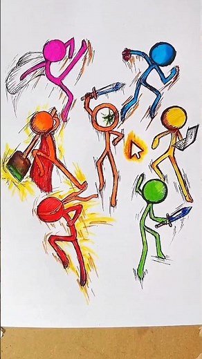 Drawing Alan Becker stick figures/stickman from animator vs #drawing #stickman #alanbecker #tsc#bkue
