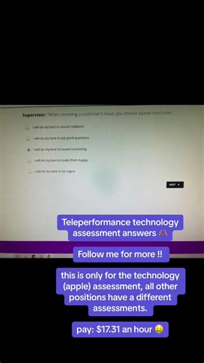 Teleperformance technology assessment answers…Go follow @wfhbarbie_ !!! Thank me later ❤️ #WFHJOBS #Assessments #workfromhome #workfromhomejobs
