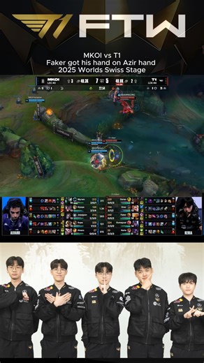 34K views · 351 reactions | MKOI vs T1 | Game 1 - Faker got his hands on Azir | 2025 Worlds Swiss Stage | T1 FTW | Facebook